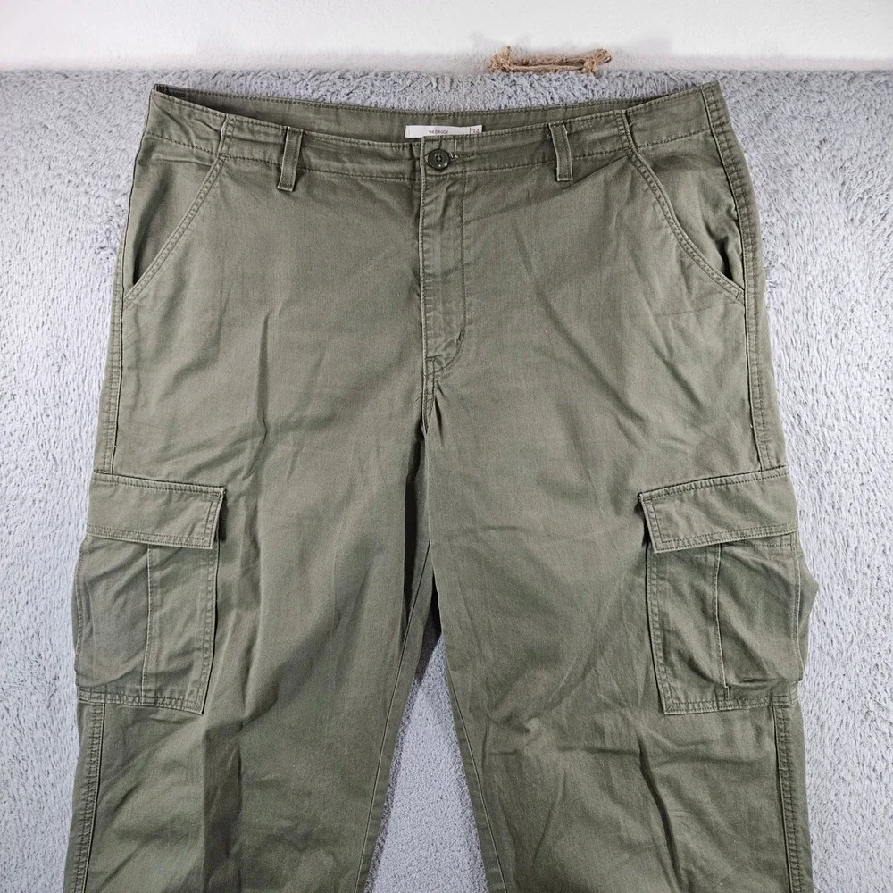 Levis 94 Baggy Cargo Pants Mens 38x30 Olive Green Cotton Utility Y2K